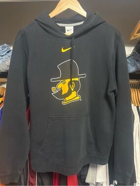 Appalachian State University Yosef Nike Hoodie Sweatshirt Med Gray Center Logo